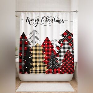 NEW ‘Merry Christmas’ Festive Holiday Shower Curtain